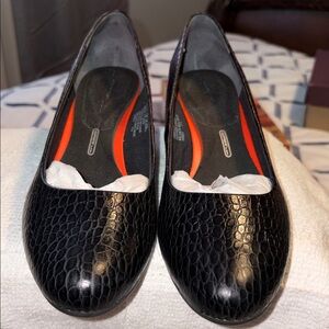 ADIPRENE  Black Textured Slip-On Shoes